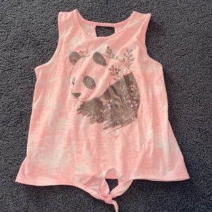 Girls Panda pink tie-dye tank top size 10/12